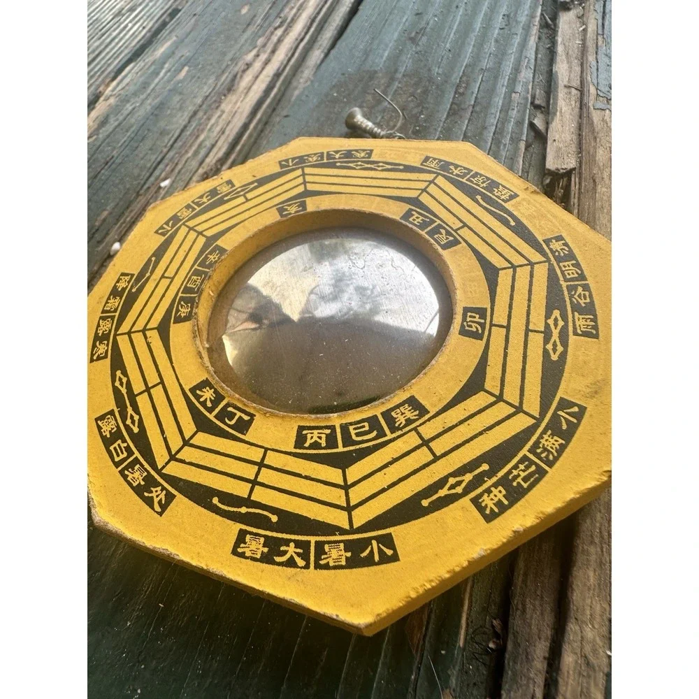 Chinese Traditions Feng Shui Wooden Bagua Mirror Handicraft Home Decoration
